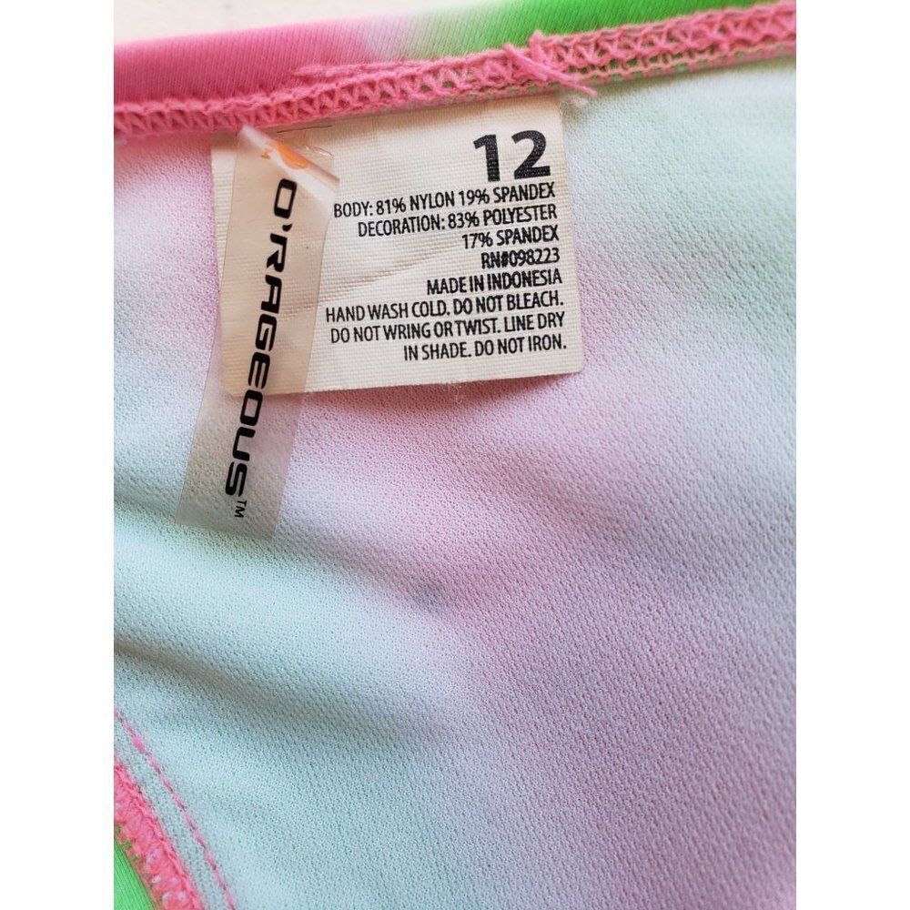 Girls Halter Bikini Top PINK Green Studded Swimwear Swimsuit Size 12 NWOT - Picture 8 of 8